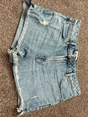 Wrangler Light Blue Distressed Denim Jean Shorts